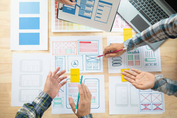 istock The designer team is designing the uxui system to make the uxui system work well on new phones and support system updates. Website development concept UI UX front end designer 1759616187