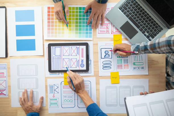 istock The designer team is designing the uxui system to make the uxui system work well on new phones and support system updates. Website development concept UI UX front end designer 1759618813
