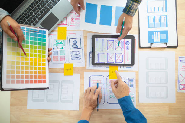 istock The designer team is designing the uxui system to make the uxui system work well on new phones and support system updates. Website development concept UI UX front end designer 1759623920