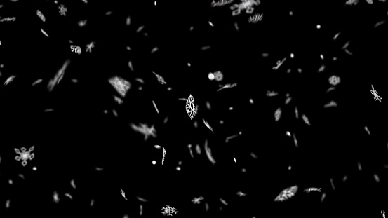 Falling snowflakes snow overlay effect on black background