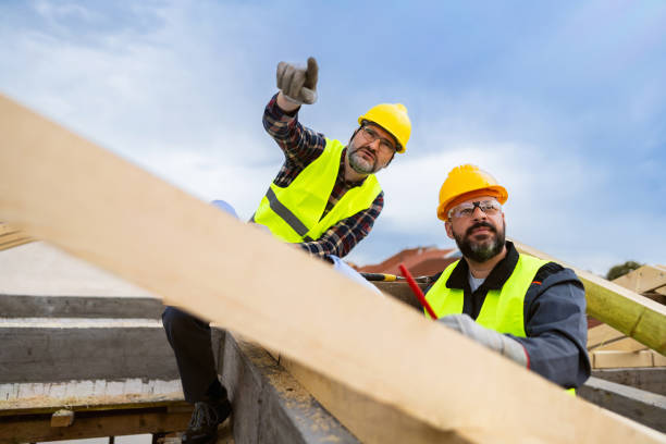 istock Caucasian male architect and roofer analyze an blueprint, on the construction site 1759631560