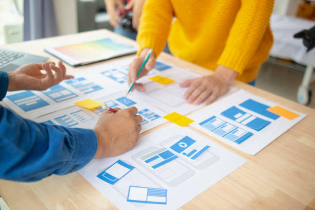 istock The designer team is designing the uxui system to make the uxui system work well on new phones and support system updates. Website development concept UI UX front end designer 1759633802