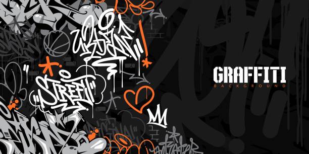 istock Abstract Urban Style Hiphop Graffiti Street Art Vector Illustration Background Template 1759663283