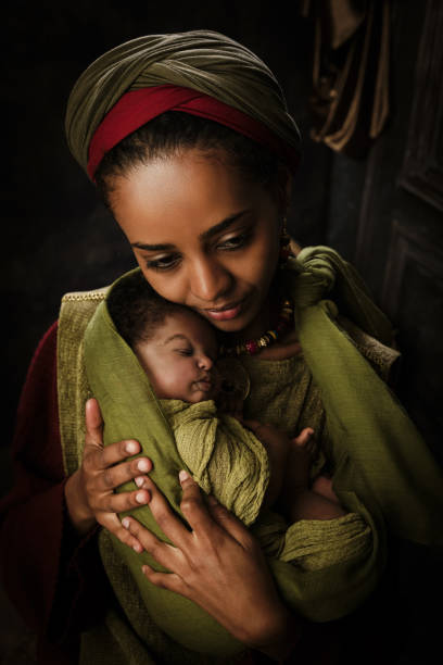 istock Live Christmas Nativity scene with black Mary 1759711111
