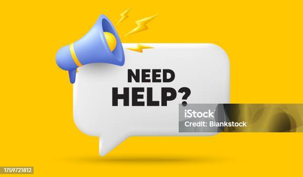 Nothing Help Need Help Symbol Support Service Sign 3d Speech Bubble Banner Vector ...