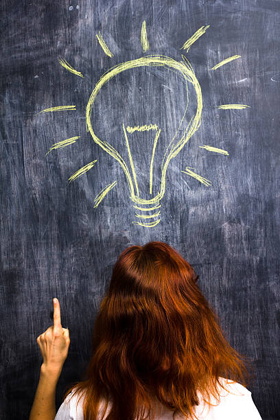 istock Woman with red hair having a bright idea 175973543