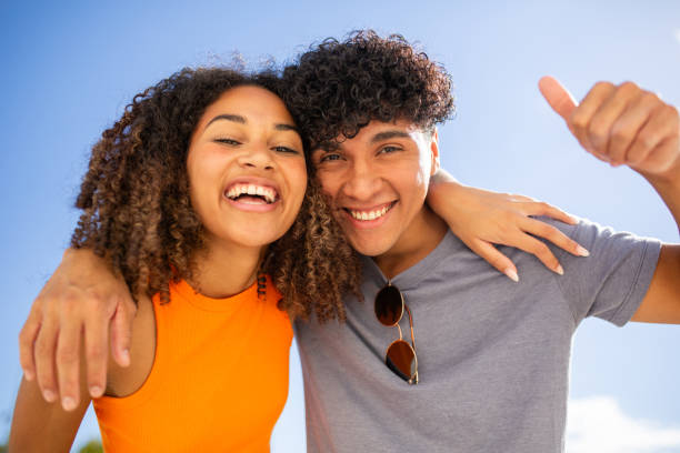 istock Selfie happy young couple together 1759736101