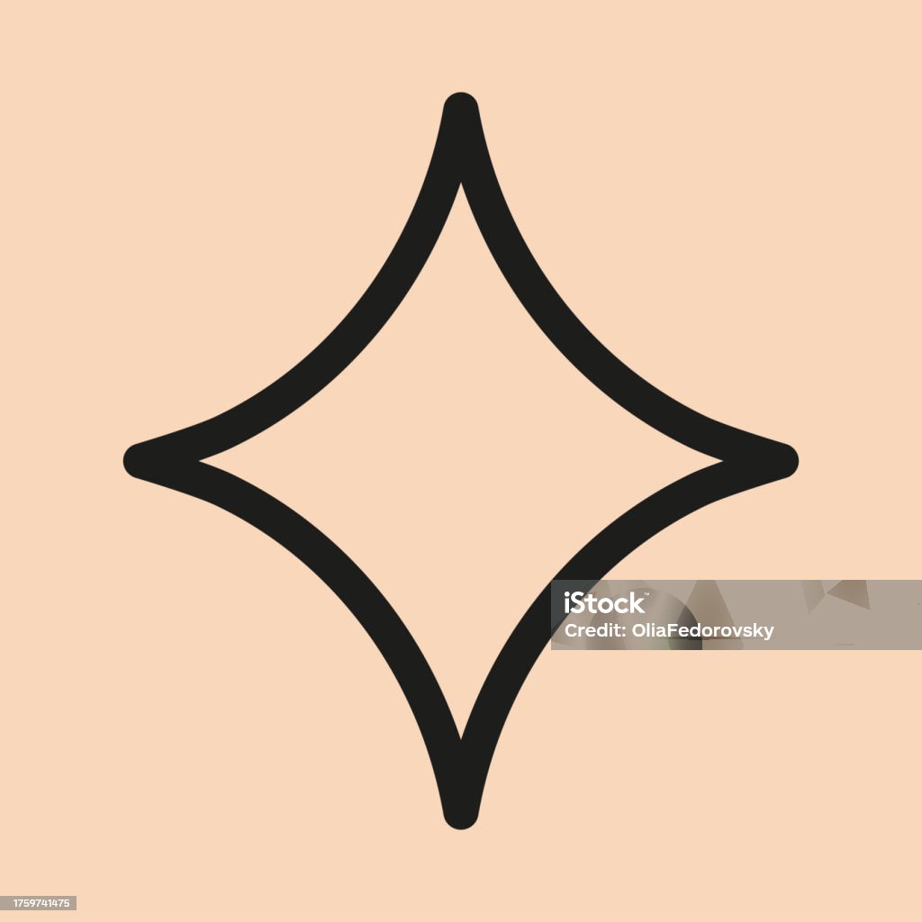 Star Diamond Shape Vector Stylized Star Diamonds Abstract Colorful Minimalistic Linear Design ...