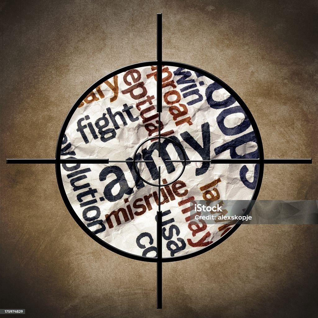 Military target auf Armee text - Lizenzfrei Aggression Stock-Foto