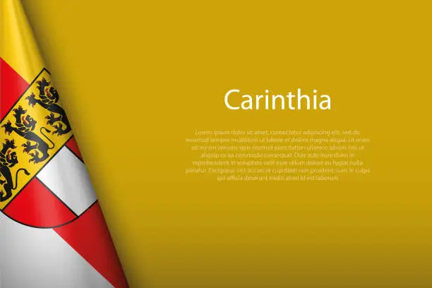 Vector illustration of flag Carinthia, state of Austria, isolated on background with copyspace