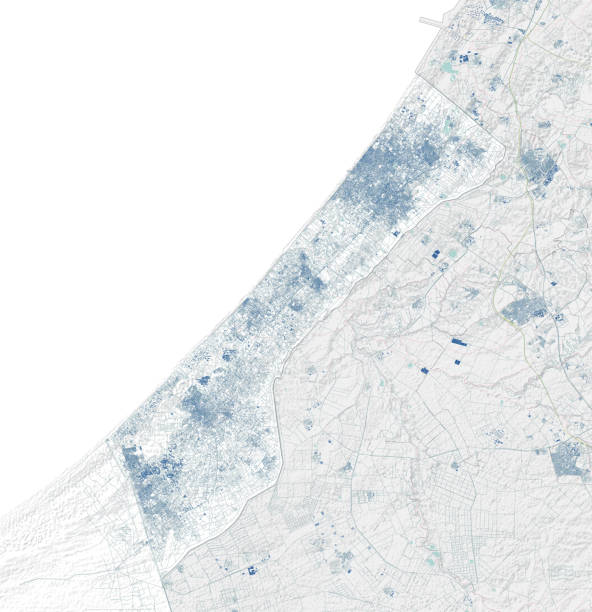mapa da faixa de gaza, israel, mapa e fronteiras, cidade de gaza - muro da cisjordânia fotos - fotografias e filmes do acervo