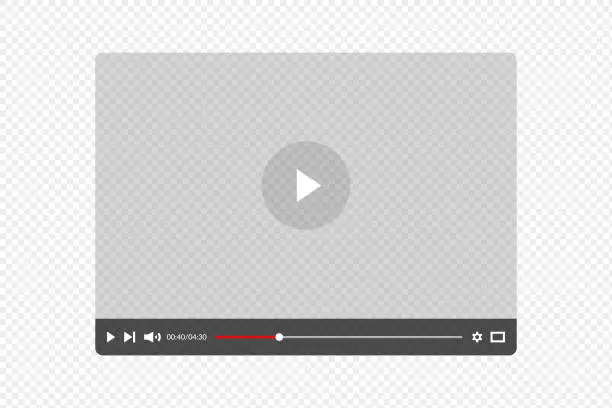 Vector illustration of Video Player Template Vector Design on Transparent Background.