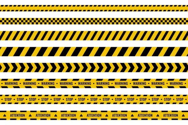Vector illustration of Warning or Barricade Tape Set Vector Design.