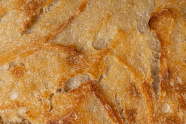 istock Macro texture of a freshly cooked sourdough bread. 1759801321