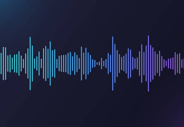 audio line podcast sound wave form gradient - wallpaper sample stock illustrations