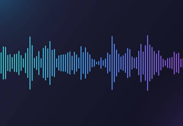 Audio Line Podcast Sound Wave Form Gradient vector art illustration