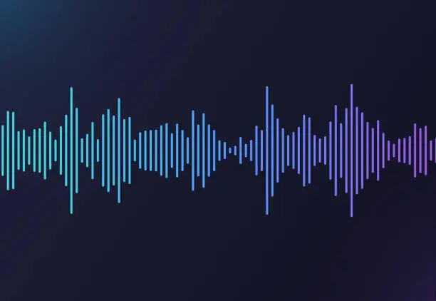 Vector illustration of Audio Line Podcast Sound Wave Form Gradient