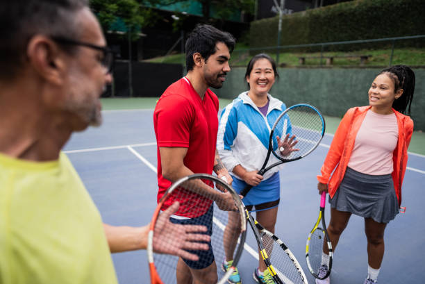 istock Friends in a tennis class 1759818011