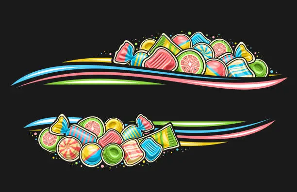 Vector illustration of Vector border for Candy Store