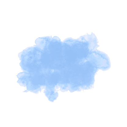 Watercolor stain, semi-transparent colored background. Vector stains isolated on a transparent background ,blue
