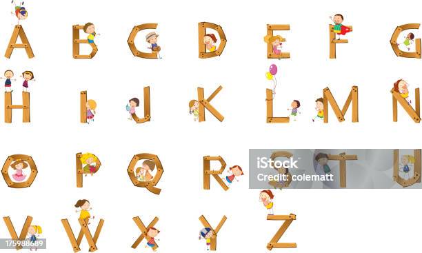 Kids Alphabet Stock Illustration - Download Image Now - Alphabet, Child, Hanging