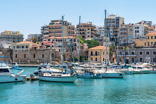 View to the port and the old town of Crete