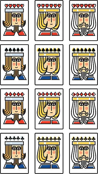 Vector illustration of Mini suit of playing cards