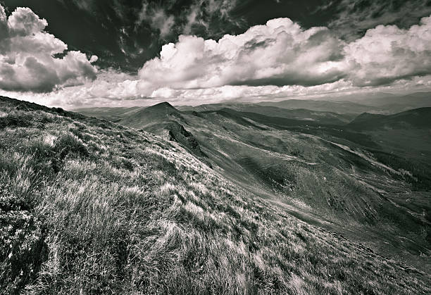 istock Summer landscape in the mountains, black and white 175991120