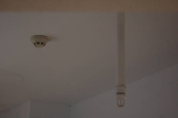 istock There are fire sensors and sprinkler columns on the white wall 1759925665