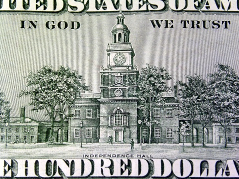 cash ten American dollar closeup, features one banknote