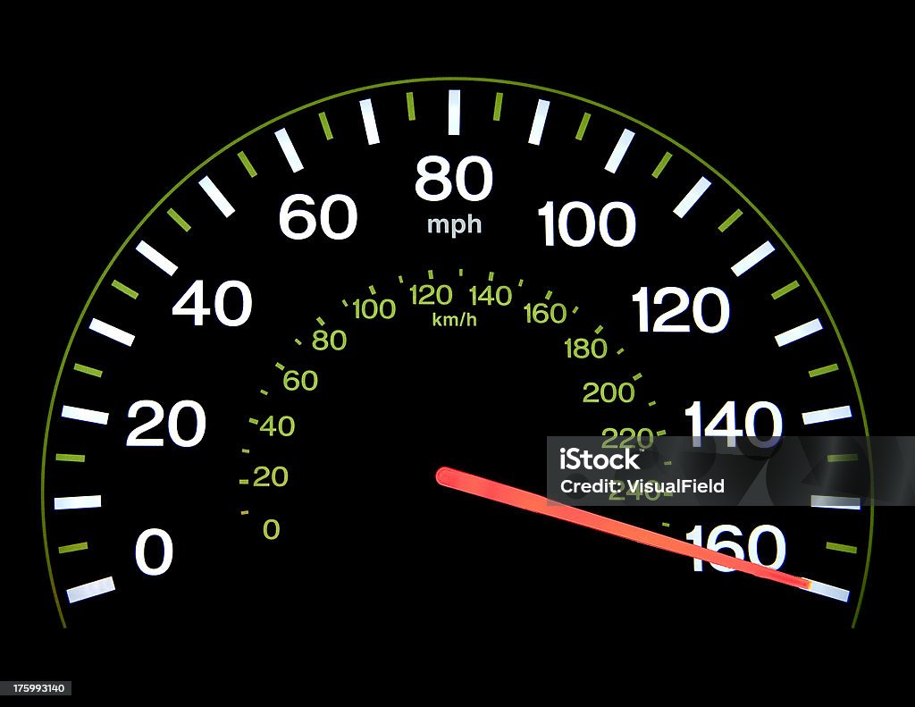 Tachometer mit 160 km/h - Lizenzfrei Zeit Stock-Foto