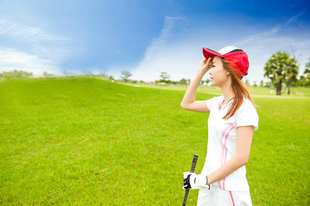 istock Girl golf player looking ball 175993681