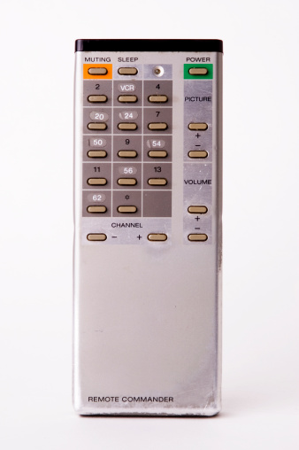 Vintage 80's Television Remote Control (against white)