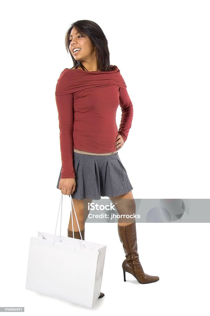 Attraktive junge Hispanic Frau mit Einkaufstüten - Lizenzfrei 18-19 Jahre Stock-Foto