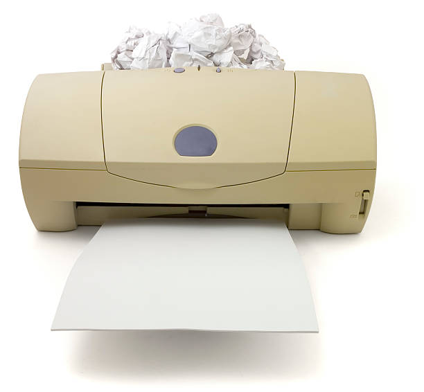 Printer with paper straightener function stock photo