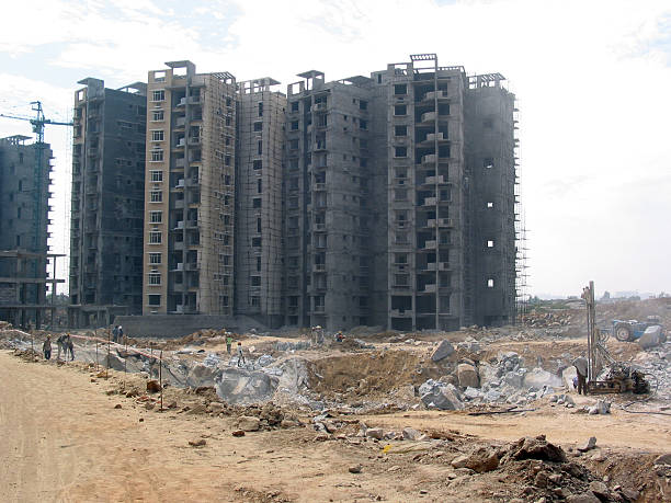 Apartments Being Constructed, Hyderabad - India stock photo