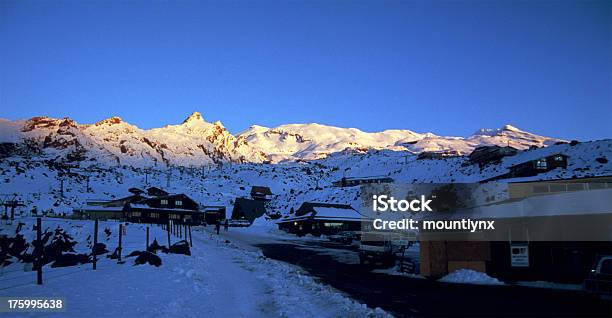 Sunset At Ski Area Mt Ruapehu Stock Photo - Download Image Now - Winter, Activity, Agricultural Field