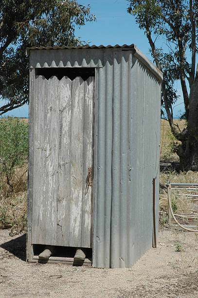istock Dunny Outdoor toilet, longdrop outhouse 175995723