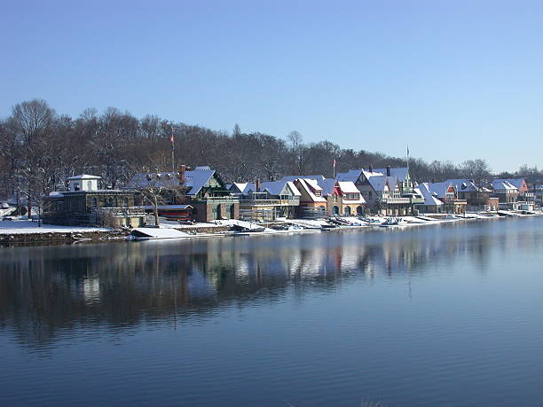 istock Boat House Row in Winter 175995903