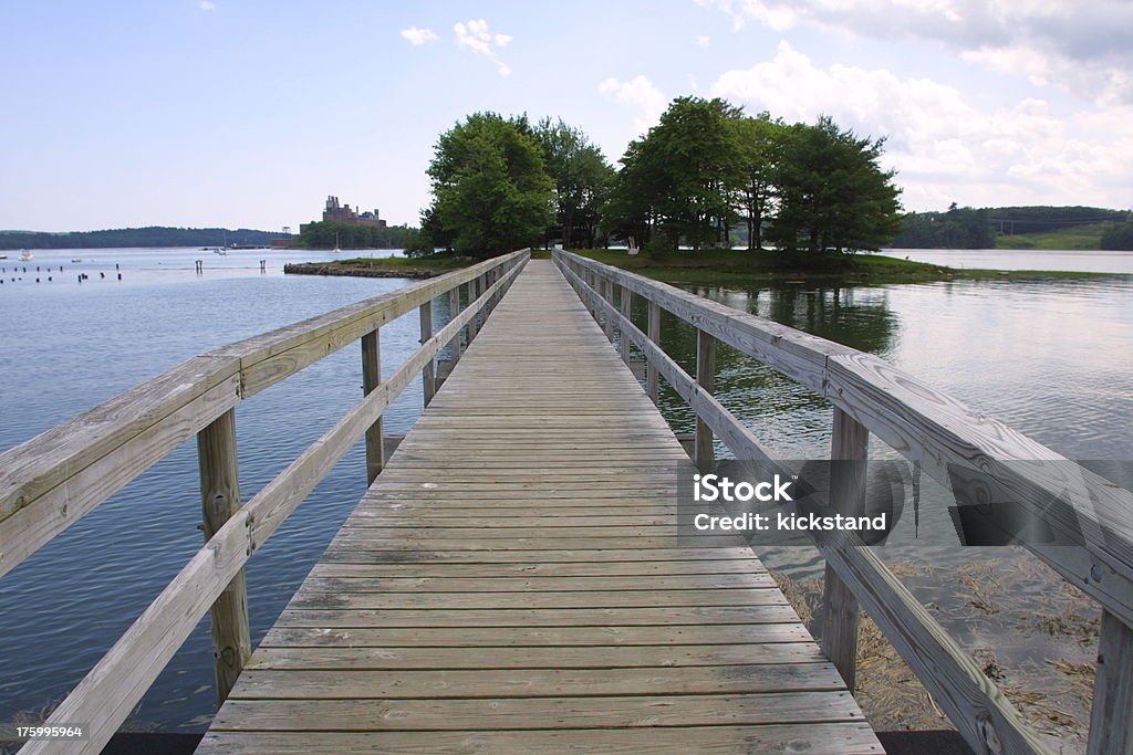 Ponte pedonal sobre placid água - Royalty-free Aberto Foto de stock