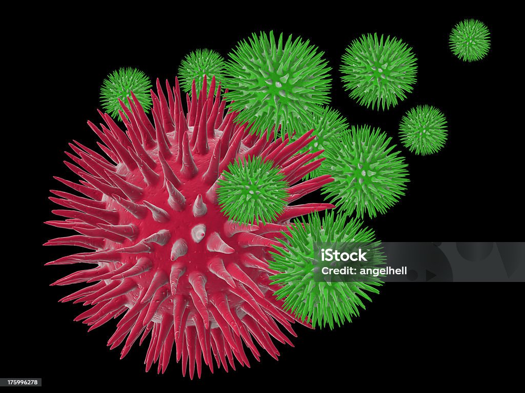Verde (bio elementos ataque de vírus - Foto de stock de AIDS royalty-free