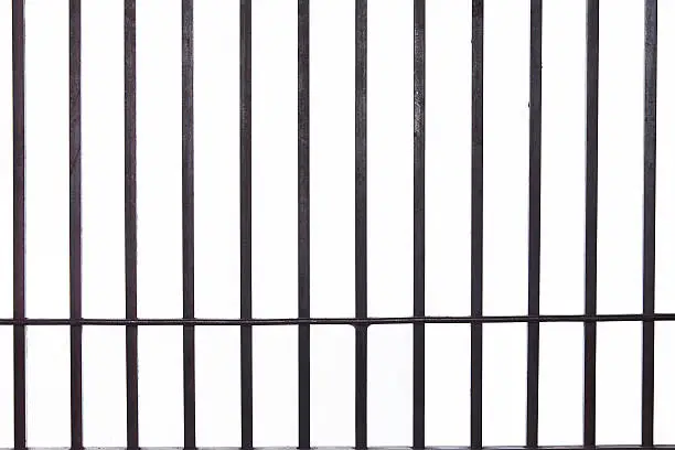 isolated iron prison bars.