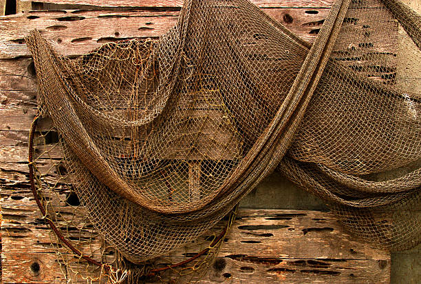 Old fishing net stock photo