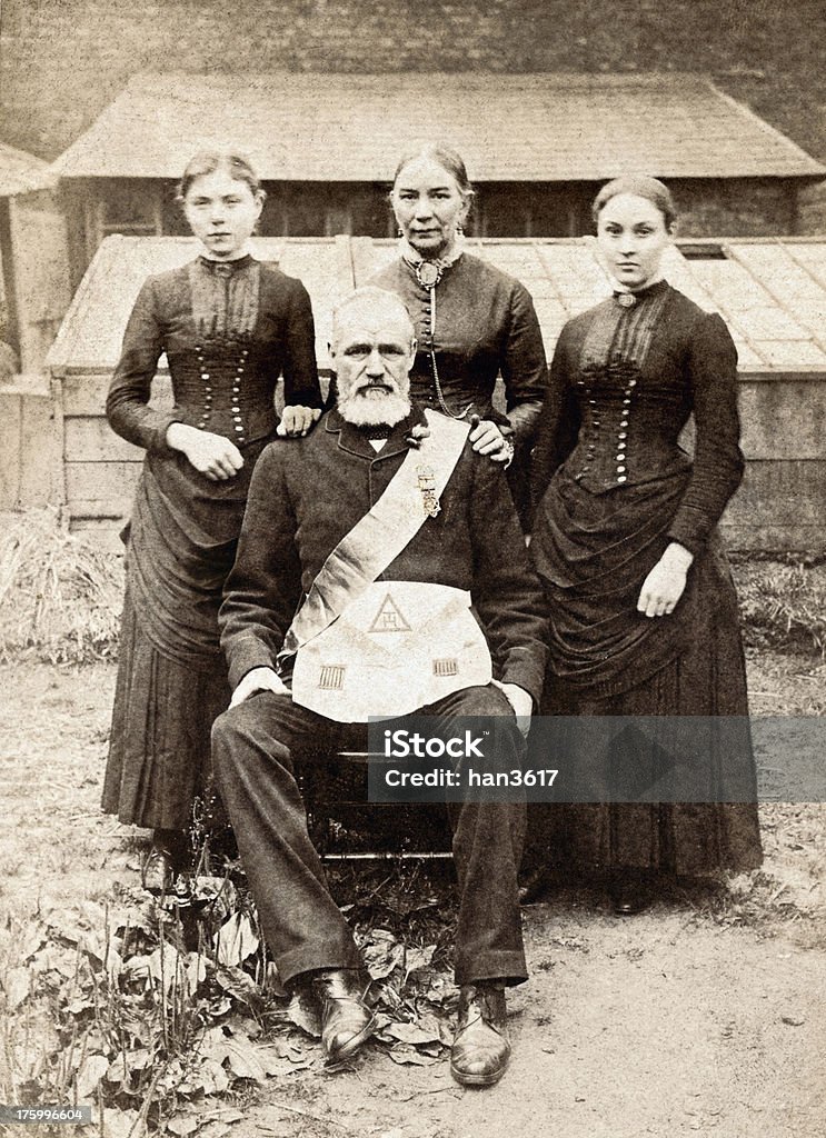 Victorian Mason et de sa famille - Photo de Franc-Maçonnerie libre de droits