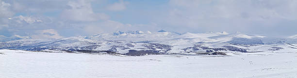 Winter mountain panorama stock photo