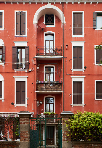 Medium class residential area on La Guidecca island in Venezia. Venice - 4 May, 2019