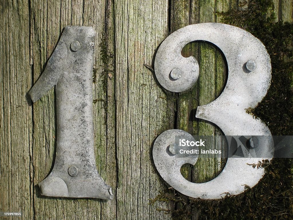 lucky 13 it's a number 13 in the rough Aging Process Stock Photo