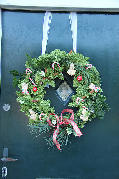 istock Christmas wreath on a door 175998458