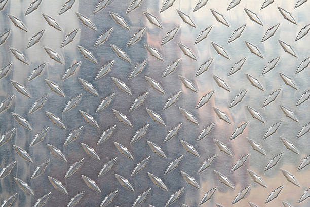 Stamped Metal Texture, Diamond Plate. stock photo