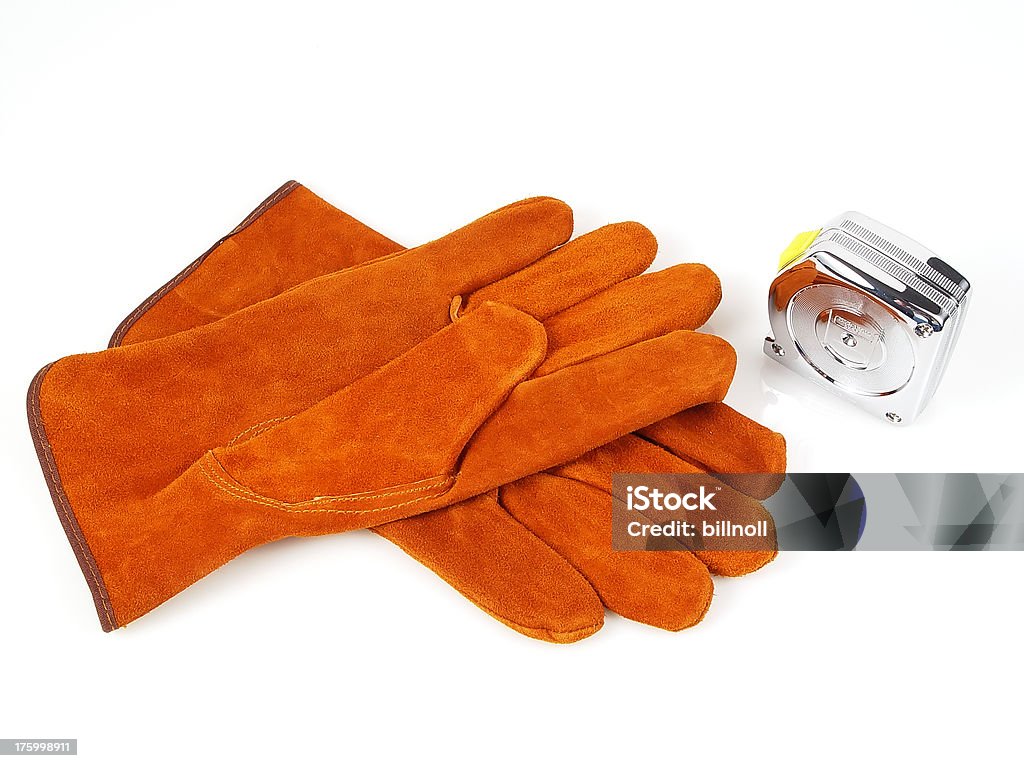 Handschuhe aus Wildleder und Maßband - Lizenzfrei Anfang Stock-Foto